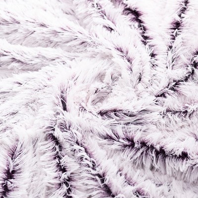 Purple Ombre Reversible Faux Fur Throw Blanket 60" x 70"