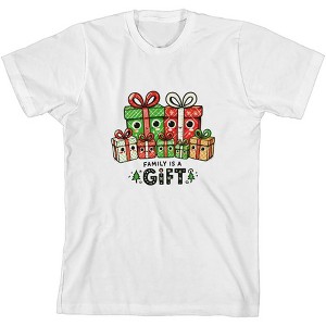 Family Is A Gift Youth White Crew Neck Short Sleeve Tee-XS - 1 of 2