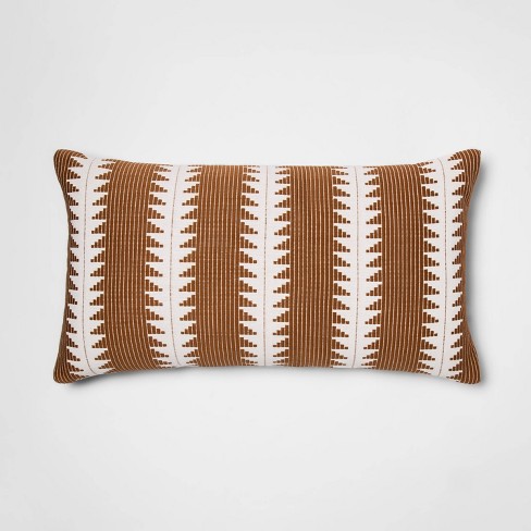 Woven Boho Textured Throw Pillow, Gray and Tan