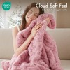 FONTOI 50"x60" Faux Fur Throw Blanket for Couch Fluffy Cozy Rabbit Fleece, Plush Soft Bubble Blanket for Sofa Bed Festival Gift Winter - 4 of 4