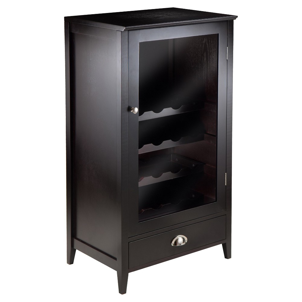 Photos - Display Cabinet / Bookcase 20 Bottles Shelf Modular Bordeaux Wine Cabinet Wood/Black Espresso - Winso