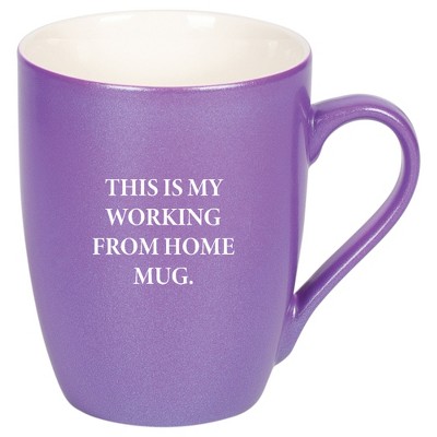 Elanze Designs 10 Ounce Ceramic Decorative Laser Engraved Giftable Novelty Tea Coffee Cup Mug Passion Purple This Is My Working From Home Mug