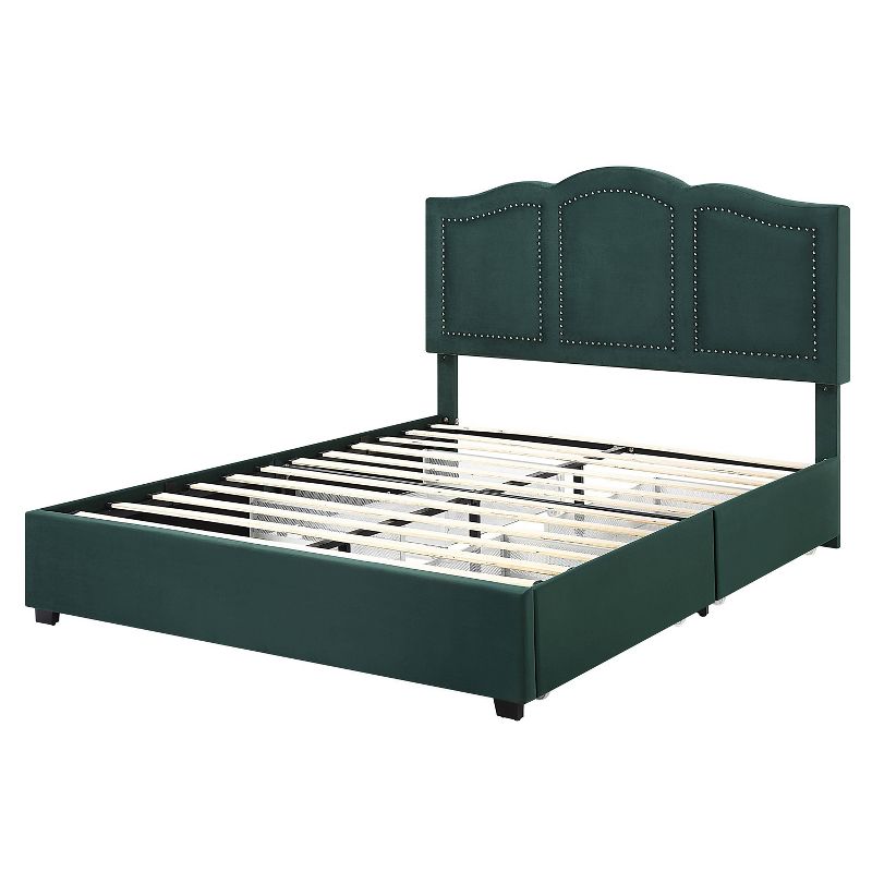Hargerre Mid-Century Upholstered Bed with 4 Side Drawers - HOMES: Inside + Out, 1 of 5