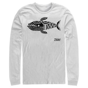 Men's Nintendo Legend of Zelda Link's Awakening Whale Hieroglyphic Long Sleeve Shirt - 1 of 3