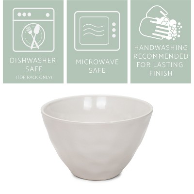Elanze Designs White Ceramic 5.5 Inch Round Serving Bowls Set of 4