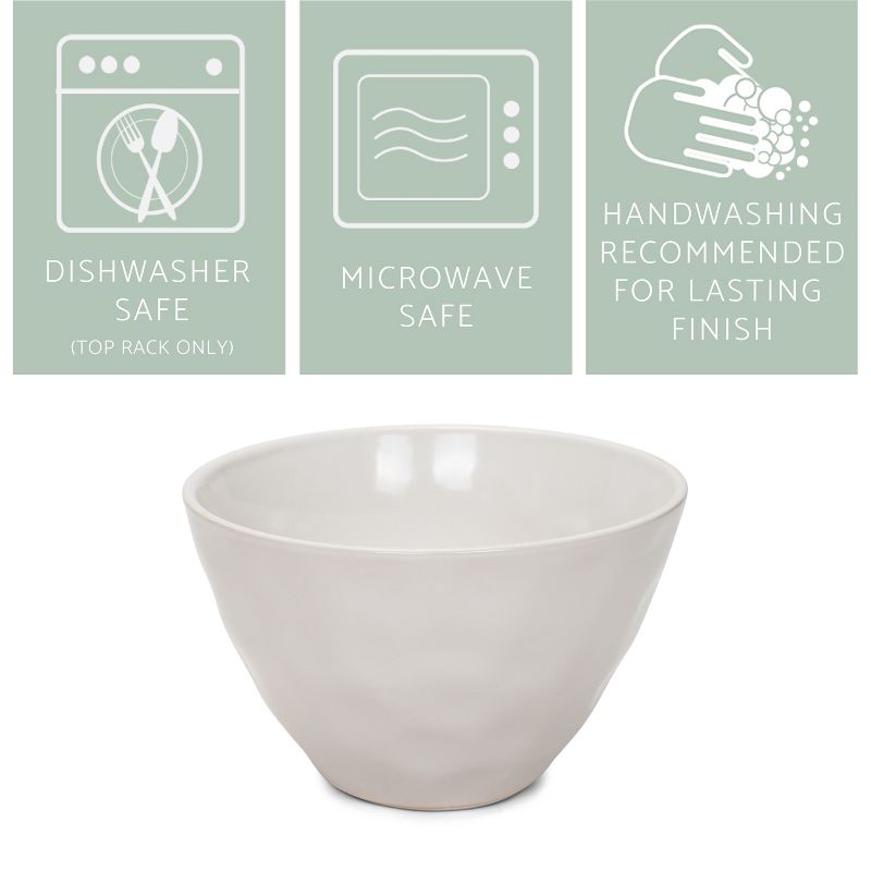 Elanze Designs Dimpled Ceramic 5.5 inch Contemporary Serving Bowls Set of 4, White, 2 of 7