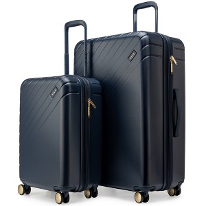 ELLE Luggage Checked Louvre 2pc Expandable Polycarbonate Spinner Hardside Suitcase Set - 1 of 4