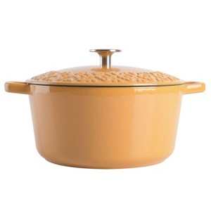 Spice By Tia Mowry Savory Saffron 3.5 Quart Enameled Cast Iron Dutch Oven with Lid - 1 of 4