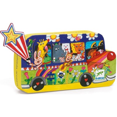 Djeco The Rainbow Bus Mini Puzzle, 16 Pieces, Ages 3 and Up