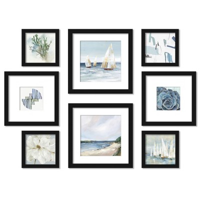 (Set of 8) Americanflat Craving The Coast Framed Gallery Wall Art Set