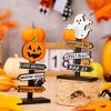 Halloween Wooden Ornament Sign Stand - Happy Halloween Table Decorations for Party, Window, Mantel & Tabletop spirit - 4 of 4