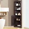 Costway Bathroom Corner Storage Cabinet Free Standing Tall Bathroom Cabinet W/3 Shelves - image 3 of 4