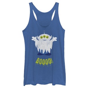 Women's Toy Story Halloween Squeeze Alien Boo Ghosts Racerback Tank Top - 1 of 4