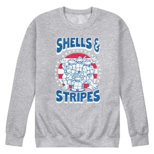 Men's - Teenage Mutant Ninja Turtles - Shells And Stripes Graphic Fleece Sweatshirt - 1 of 4