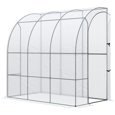 Outsunny 7' X 4' X 7' Outdoor Walk-in Greenhouse, Plant Nursery With ...