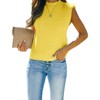Womens Cap Sleeve Pullover Sweater Knit Tank Tops Crew Neck Sweater - 3 of 4