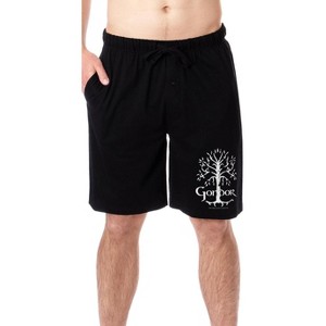 The Lord Of The Rings Mens' Gondor White Tree Sleep Pajama Shorts Black - 1 of 3