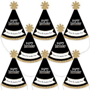 Big Dot of Happiness Adult Birthday - Gold Mini Cone Hat (Adult Happy Birthday - Gold Mini Cone Hat) - 1 of 4