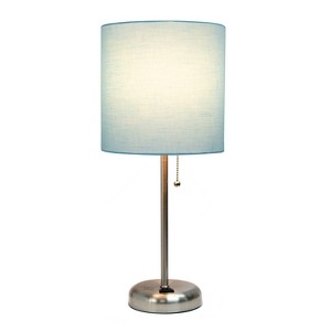 Creekwood Home Contemporary Bedside Table Lamp with Power Outlet - 1 of 4