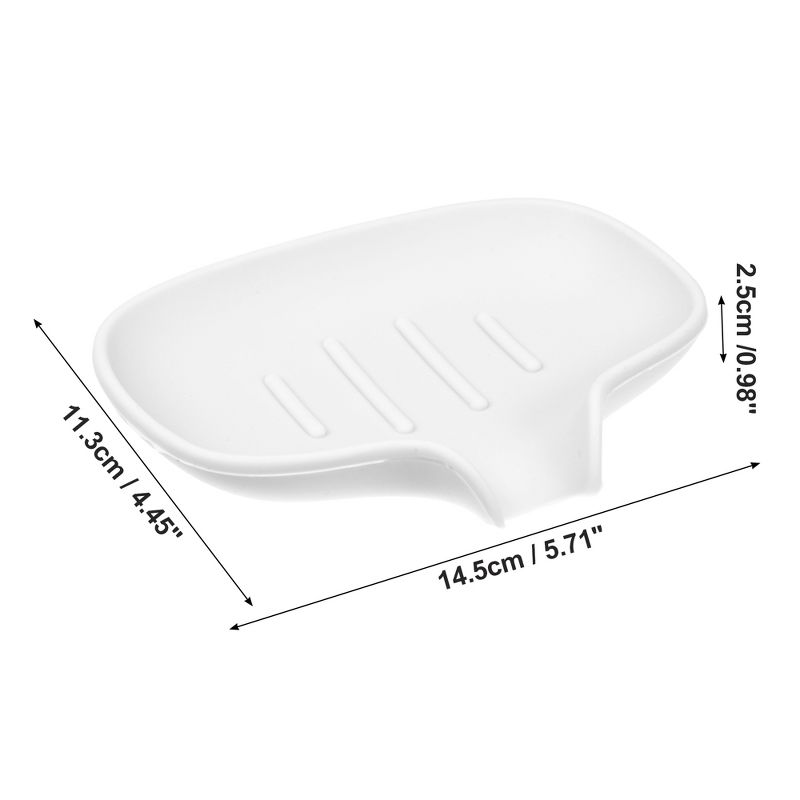 Unique Bargains Soap Dish Soap Cleaning Storage Keep Soap Dry for Home Bathroom Kitchen Silicone, 4 of 7
