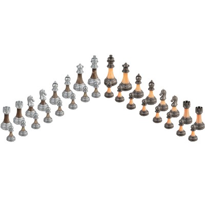 Bobby Fischer Metal & Acrylic Chess Pieces with 3.5 inch King