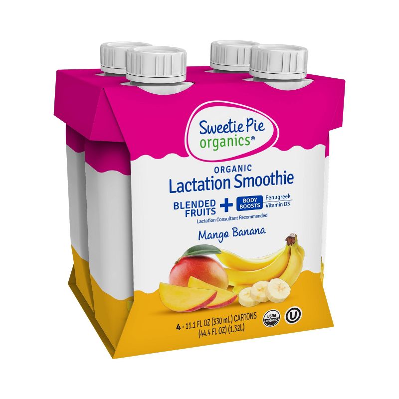 Sweetie Pie Organics Mango Banana Lactation Smoothie - 11.1 fl oz/4pk, 3 of 17