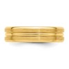 Black Bow Jewelry 6mm 14K White or Yellow Gold Heavy Grooved Center Comfort Fit Band - 3 of 4
