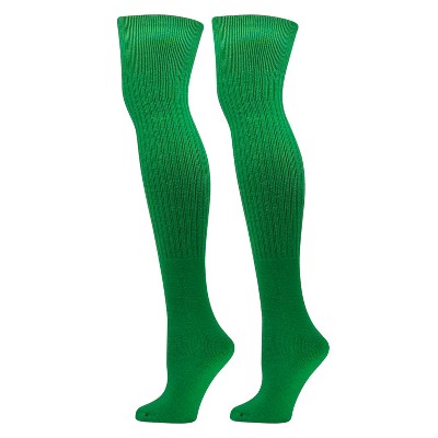 MK SOCKS Baseball, Football Over the Knee Tube Socks - Kelly Green, Medium