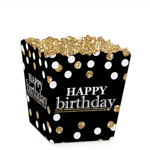 Big Dot of Happiness Adult Happy Birthday - Gold - Party Mini Favor Boxes - Birthday Party Treat Candy Boxes - Set of 12 - image 1 of 4