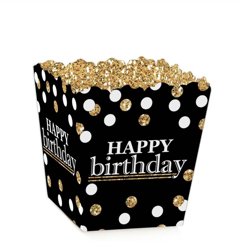 Big Dot of Happiness Adult Happy Birthday - Gold - Party Mini Favor Boxes - Birthday Party Treat Candy Boxes - Set of 12, 1 of 6