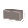 MAYEERTY 100 Gallon Large Capacity Outdoor Deck Box for Patio Furniture Cushions, Pillow with Wheels, Light Brown - 3 of 4