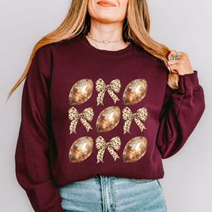 Simply Sage Market Coquette Football Chart Sweatshirt - 1 of 3