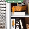 Nightstand with Charging Station, Charging End Table with Metal Mesh Barn Door, Wood Bedside Table with Storage, for Bedroom Living Room, White - 3 of 4
