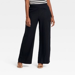 Pantalón de pierna ancha de lino de cintura alta para mujer - A New Day™
