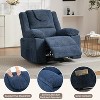 Oversized Massage Recliner Chair with Heating, 360° Swivel & 150° Recline, Single Sofa Chair with Side Pocket for Living Room, Green, Gray, Blue - 2 of 4