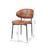Set of 2 Modern Armless Dining Chairs with Curved Back, Upholstered Side Chairs for Kitchen, Dining Room, or Living Room–Maison Boucle - 3 of 4