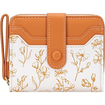 BEAFUP Wallet for Women - Cute Floral Fashion RFID Blocking Purse – Compact Bifold Zipper Coin Pocket, ID Window,for Everyday,Travel,Shopping