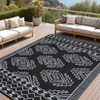 Outdoor Modern Erasable Large Area Rugs for Camping Garden Backyard Stripe Woven Plastic Straw Carpet Portable Foldable Picnic Mat - 2 of 4