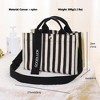 Anna-Kaci Women's Striped Canvas & Nylon Tote Bag - Multi - functional Casual Shoulder Bag - 4 of 4