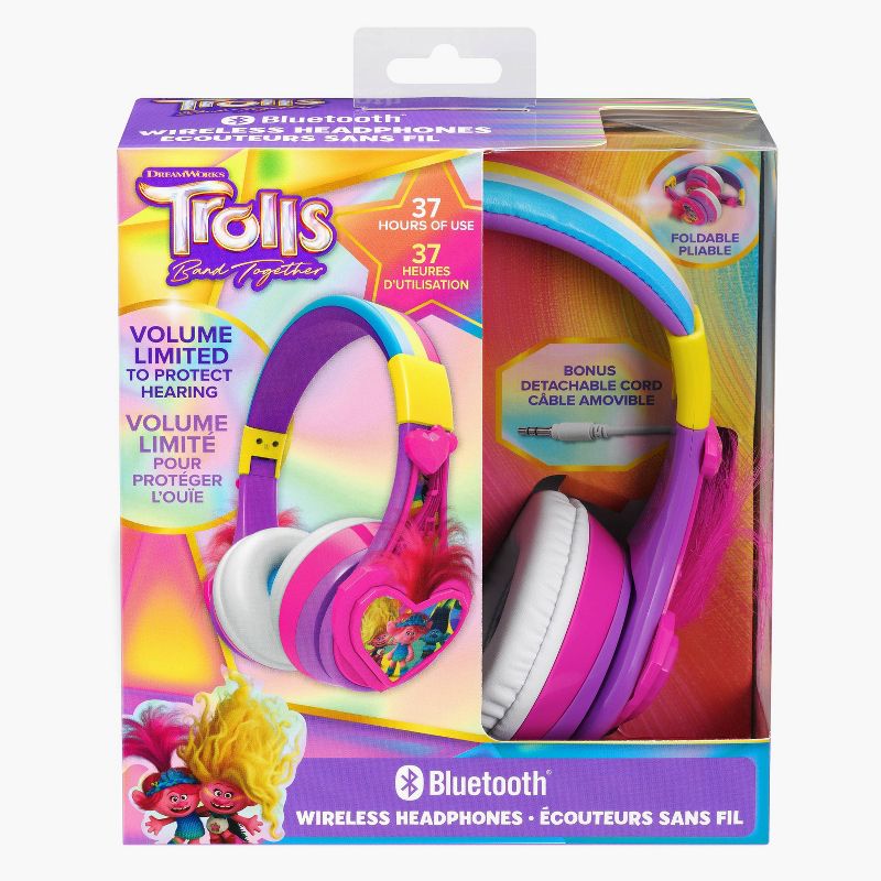 eKids Trolls 3 Bluetooth Wireless Headphones, 5 of 7