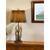 HomeRoots 33" Brown Antlers Table Lamp With Brown Drum Shade - 2 of 3