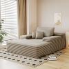 68"x51" Oversized Chaise Lounge Sofa Bed, Faux Fur Sleeper Couch for Living Room - 2 of 4