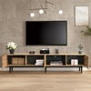 Chic Crate-80 Inch Modern Media Console – 4-Cabinet TV Stand w/ Open Shelves & LED Light, Drop Down Door Entertainment Center for Multi-Room - 4 of 4