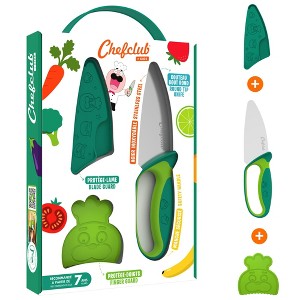 Chefclub Knife Set for Children Stainless Steel Blade, Finger Guard and Blade Protection Included, Ergonomic Handle, Safe Tool Kids Cooking Supply - 1 of 4