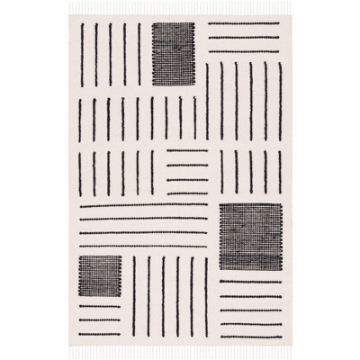Kilim KLM326 Hand Woven Area Rug - Ivory/Black - 3'x5' - Safavieh.
