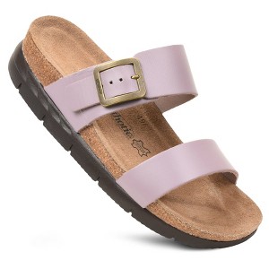 Aerothotic - Florence Genuine Leather Wedge Platform Slide Sandals Slip On - 1 of 3
