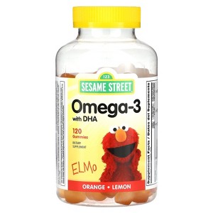 Webber Naturals Sesame Street, Omega-3 with DHA Gummies, Orange, Lemon , 120 Gummies - 1 of 2