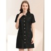 Allegra K Women's Jean Casual Collared Belted Button Down Denim Shirt Dress - 4 of 4