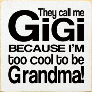 Slickblue Rustic Gigi Wood Sign – Solid Knotty Pine Wall Art for Grandma, 7x7 Inches, Multiple Colors - 1 of 3
