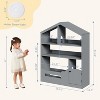 Kids Bookshelf Toy Storage Organizer, Wooden Toddler Bookcase, Children's Book House Three-Story Book House, Kids Reading Nook - 2 of 4